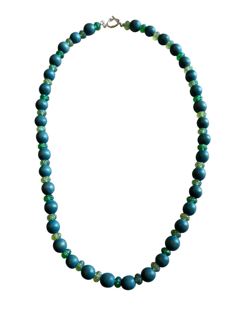 Designer-Style Teal Beaded Necklace - Picture 1 of 6